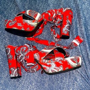Red Bandanna Heels (9.5)